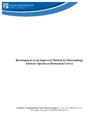 Development of an Improved Method for Determining Advisory Speeds on Horizontal Curves