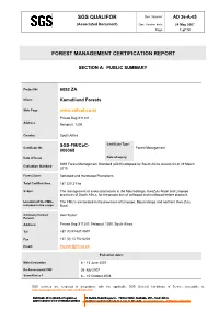 Sgs Qualifor Forest Management Certification Report