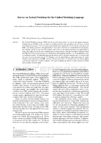 Survey on Textual Notations for the Unified Modeling Language