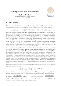 Wavepacket and Dispersion
