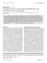 Wearable Sensors for Monitoring the Physiological and Biochemical Profile of the Athlete