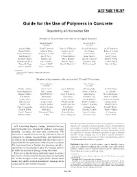 548.1R-97 Guide for the Use of Polymers in Concrete