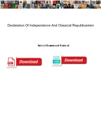 Declaration of Independence and Classical Republicanism