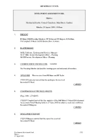 DEVELOPMENT ASSESSMENT PANEL Minutes Meeting Held in The