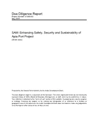 Enhancing Safety, Security and Sustainability of Apia Port: Due