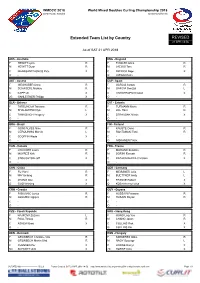 Extended Team List by Country REVISED 21 APR 14:56
