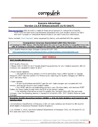 Eyecare Advantage Version 11.0.8 Enhancements (1/5/2017)