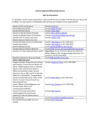 Internal Applicant Networking Sessions Sign up Information To