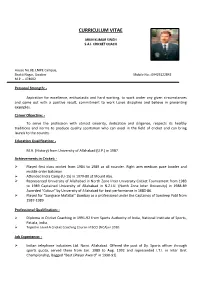 Mr. Arun K. Singh C.V