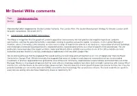 Mr Daniel Willis Comments