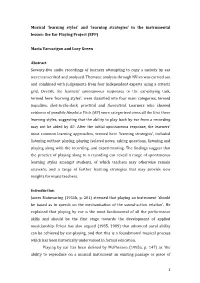 Musical 'Learning Styles' and 'Learning Strategies' in the Instrumental Lesson: Some Emergent Findings from a Pilot Study