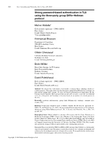 Strong Password-Based Authentication in TLS Using the Three-Party Group Difﬁe–Hellman Protocol