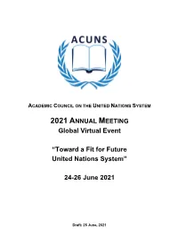 2021 ANNUAL MEETING Global Virtual Event