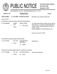 Broadcast Actions 7/30/2015