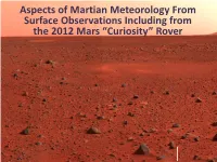Dynamical Meteorology of the Martian Atmosphere