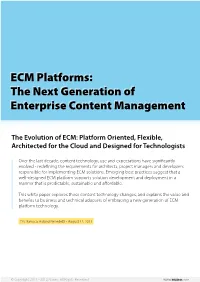 ECM Platforms: the Next Generation of Enterprise Content Management