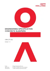 Engineering Specification Concrete Sleepers