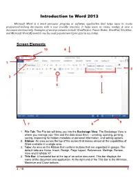 Introduction to Word 2013
