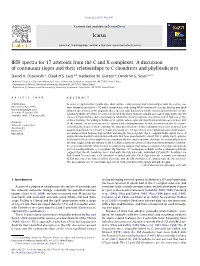 IRTF Spectra for 17 Asteroids from the C and X Complexes: a Discussion of Continuum Slopes and Their Relationships to C Chondrites and Phyllosilicates ⇑ Daniel R