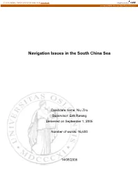 Navigation Issues in the South China Sea