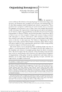 Organizing Insurgency Paul Staniland Networks, Resources, and Rebellion in South Asia