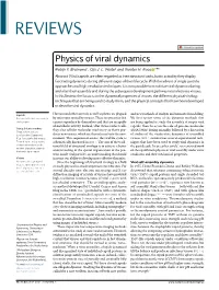 Physics of Viral Dynamics