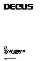 [Q] Program Library Pdp-S Catalog