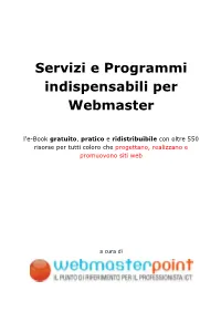 Servizi E Programmi Gratuiti Per Webmaster