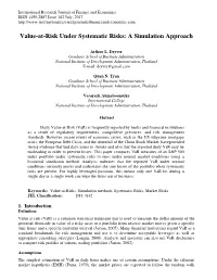 Value-At-Risk Under Systematic Risks: a Simulation Approach