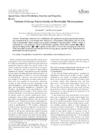 Variation of Storage Polysaccharides in Phototrophic Microorganisms