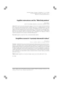 Cognitive Neuroscience and the “Mind-Body Problem”