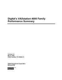 Digital's Vaxstation 4000 Family Performance Summary
