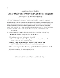 Moon Observing Certificate