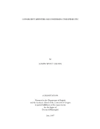 RECONSIDERING the EPIDEICTIC by JOSEPH