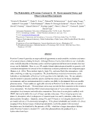 The Habitability of Proxima Centauri B: II: Environmental States and Observational Discriminants