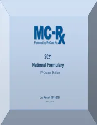 2021 National Formulary 3Rd Quarter Edition