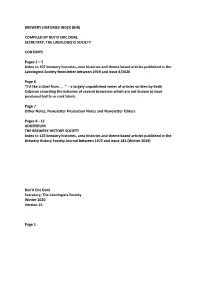 Brewery Histories Index (Bhi)