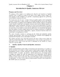 Chapter 1 Introduction to Quality Assurance Review