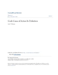 Code Cause of Action Its Definition Carl C