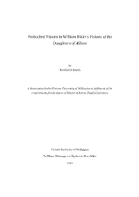 Embodied Visions in William Blake’S Visions of the Daughters of Albion