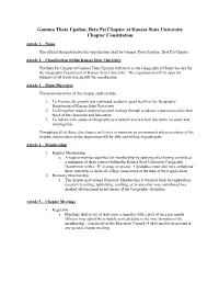 Gamma Theta Upsilon, Beta Psi Chapter at Kansas State University Chapter Constitution