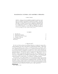 Hamiltonian Systems and Noether's Theorem