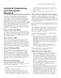 Industrial Engineering and Operations Research 1