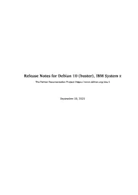Release Notes for Debian 10 (Buster), IBM System Z