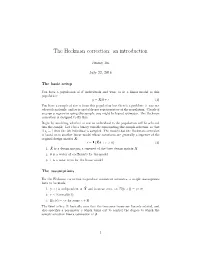 The Heckman Correction: an Introduction