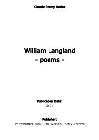 William Langland - Poems