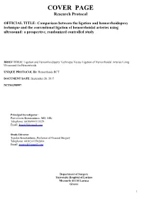 COVER PAGE Research Protocol