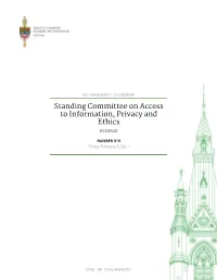 Evidence of the Standing Committee on Access To