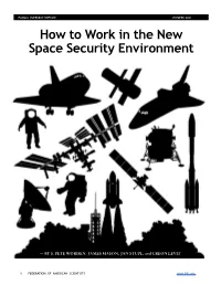 How to Work in the New Space Security Environment