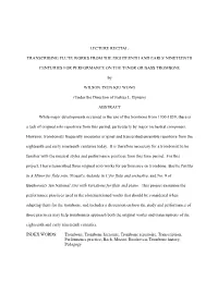 Lecture Recital: Transcribing Flute Works from The
